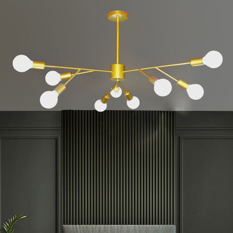 Radial Shape Chandelier Lights Industrial Style Metal Pendant Light Fixtures