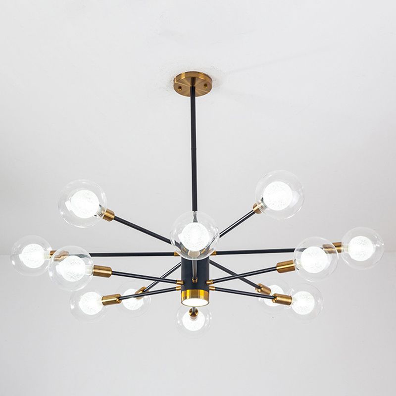 12 Lampadella in vetro leggero Lampaggio Light Minimalist Style Lampone dell'illuminazione in nero in nero