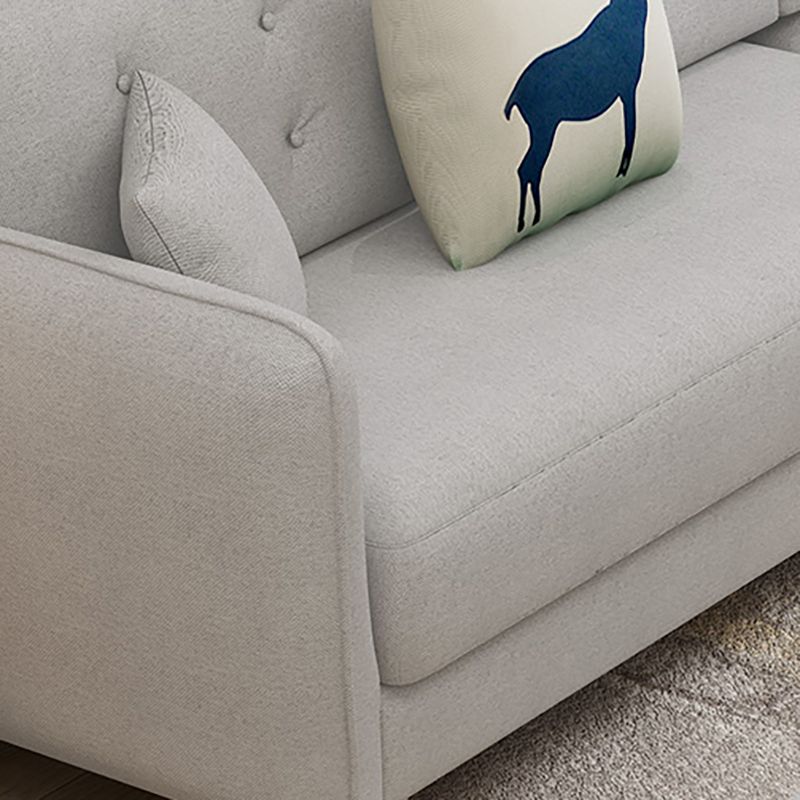 Tessuto grigio moderno/divano standard in pelle finta braccio quadrato di divano trapuntato