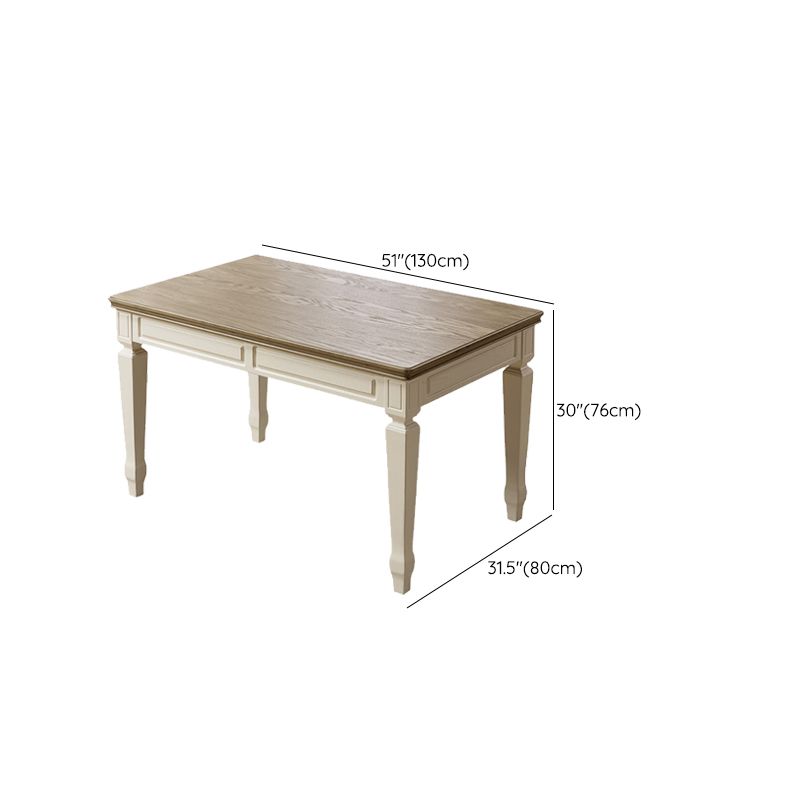 Rectangle Dining Table Solid Wood 4 Legs Dining Table for Dining Room