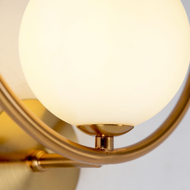 Glass Ball Shape Wall Light Modern Style 1 Light Wall Light Sconce in Gold