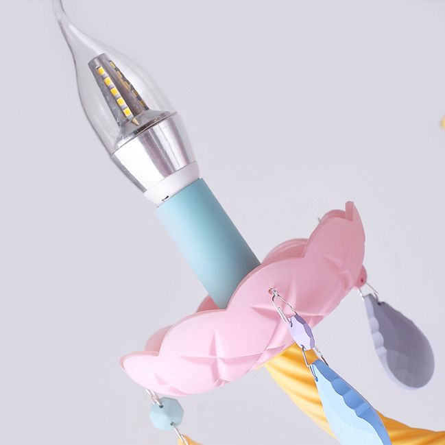 Bunte Metall Kronleuchter anheizt helle gebogene Arme moderne Stil Multi -Lichter -Federung Licht