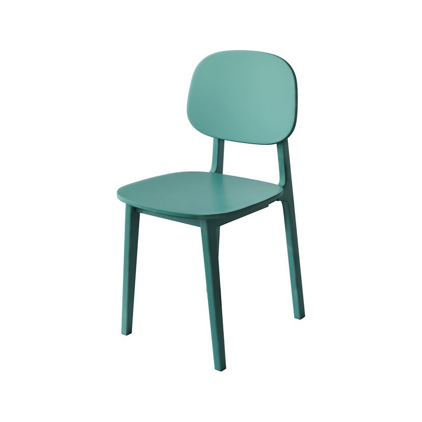 Silla de comedor de estilo moderno, sillas laterales de plástico sin brazos para cocina (juego de 4)