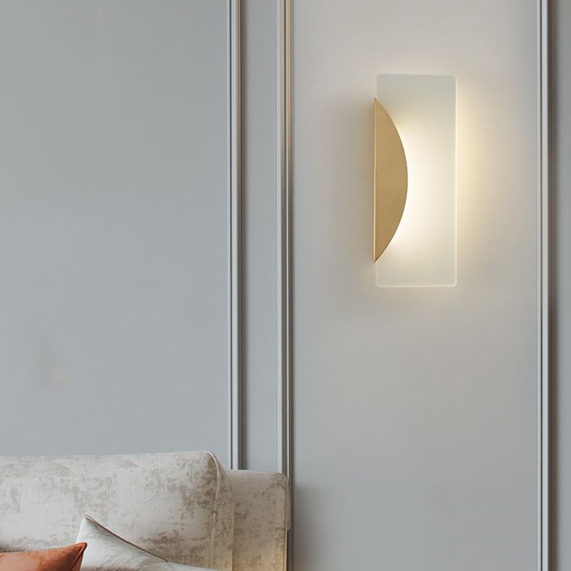 1-Light Rectangle Wall Lamp Modern Metal Sconce Light Fixture