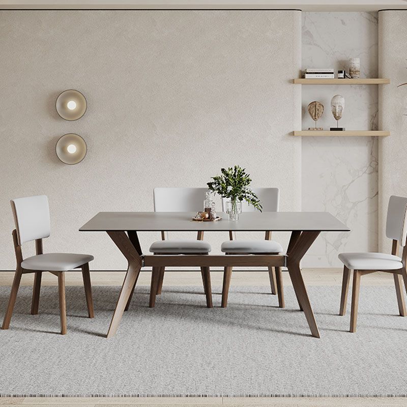 Rectangle Modern Dining Table Sintered Stone Dinner Table for Dining Room