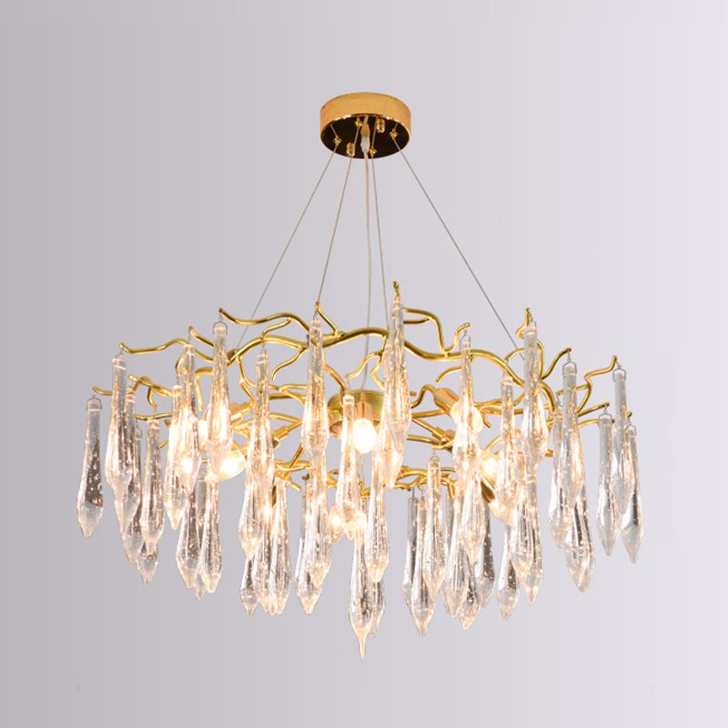 Tränenformform Kristallleuchter modernes Aluminium nach unten -Beleuchtung zum Studium