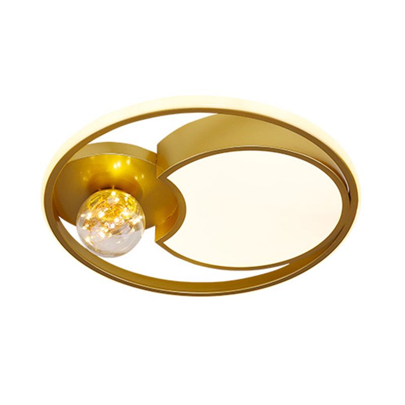 Metal Circle Ceiling Lighting Nordic Style LED Gold Close to Ceiling Lamp