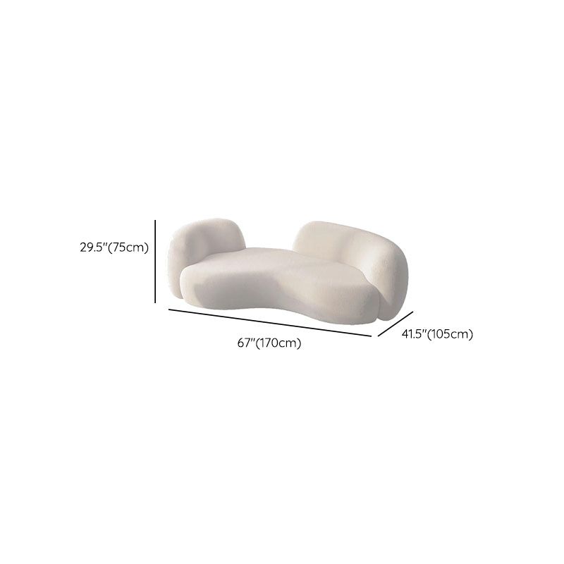 Contemporary Tight Back Sofa Solid Color Curved Loveseat for Living Room