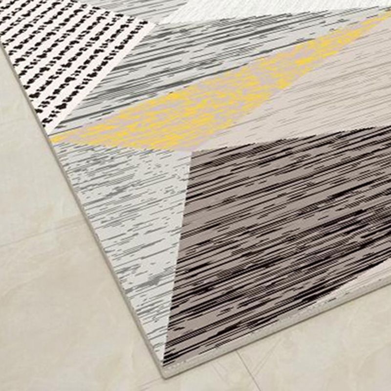 Modern Geometric Carpet Simplicity Washable Polyester Rug Stain Resistant Carpet for Home Decor