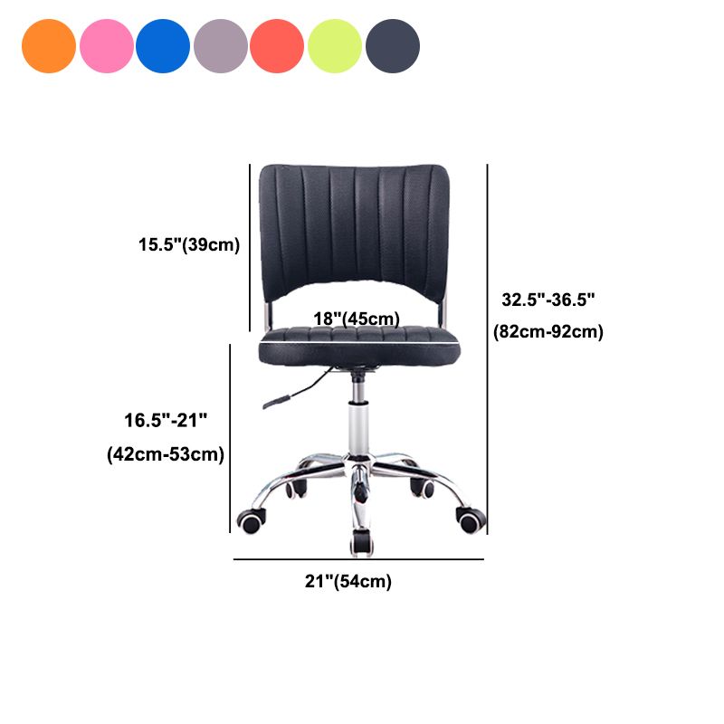 Chrome Frame Modern Office Chair Armless Desk Chair with Mid Back