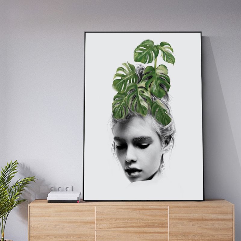 Modern Faddish Figure Canvas Pastel Color Bathroom Wall Art Print, Multiple Sizes