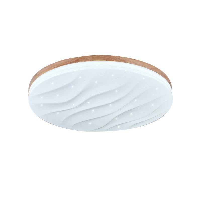 Modern LED Ceiling Mount Light Wooden Ceiling Lamp with Acrylic Shade for Bedroom