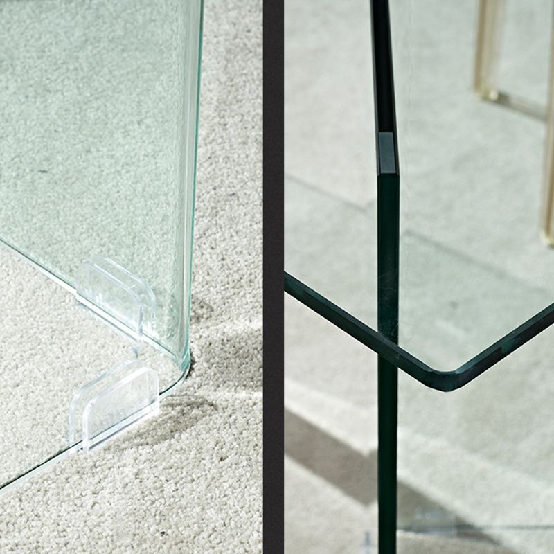 Rectangle Double Pedestal Home Furniture Clear Glass Dining Room Collection