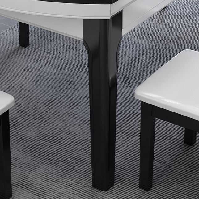 Modern Kitchen Dining Room Set with Sintered Stone Top and Black Base Dining Furniture Set