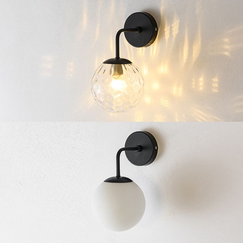 Kugelförmige Wandleuchte minimalist 1 helle Glaswandleuchten mit Arm