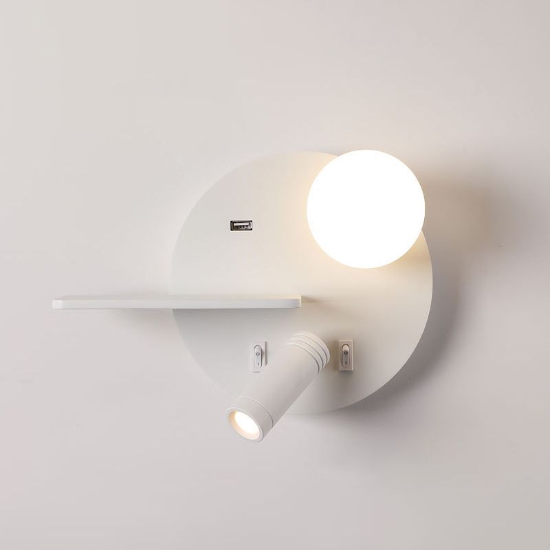 Moderner Stil Geometrischer Wandmontagelampe Metall 2 Lichter Lesen Wandlampe