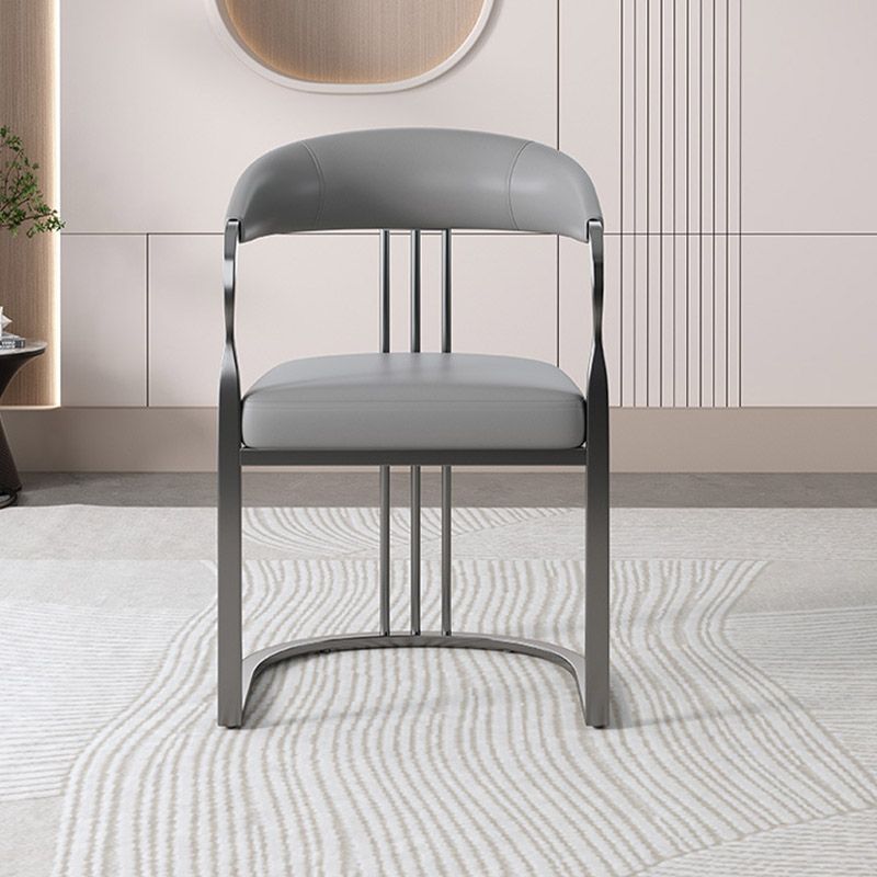 Glam Style Side Chair Metal Slat Back Dining Room Chair for Indoor