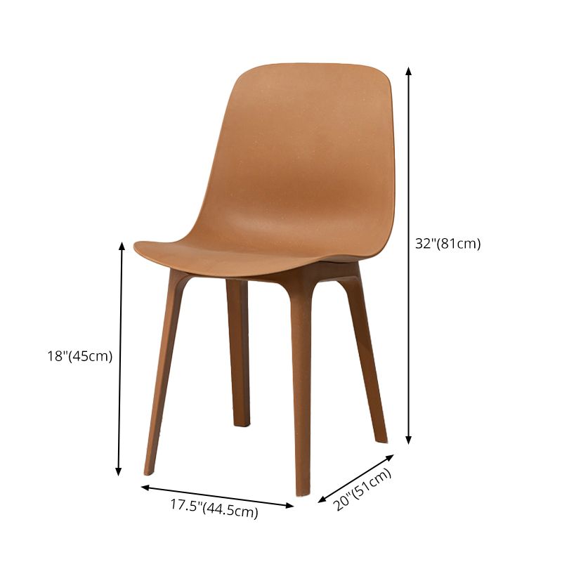 Zeitgenössischer Stil Plastik Essnetzstuhl Esszimmer Armless Stuhl