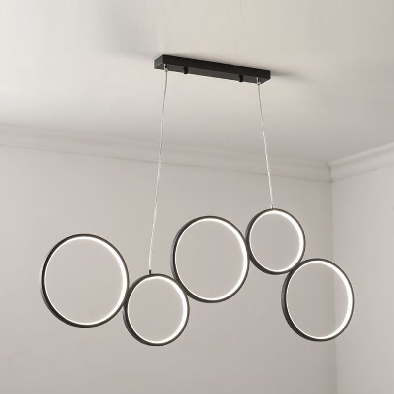 Circle Form Island Lichter moderner Metall 5-Licht-Inselbeleuchtung