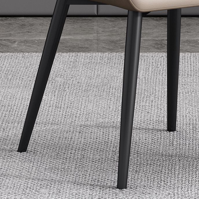 Sillas de comedor de metal contemporáneas con respaldo Parsons para uso doméstico (juego de 2)