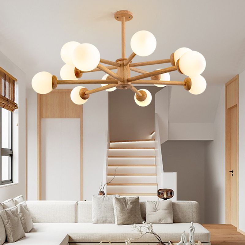 Original Wood Molecular Styling Chandelier Modern Simplicity Style Living Room Lighting Fixture