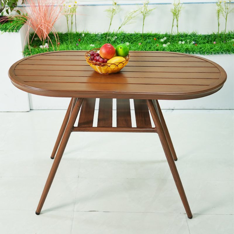 Modern Style Bistro Set Brown Metal Oval 1/2/3 Pieces Bistro Set