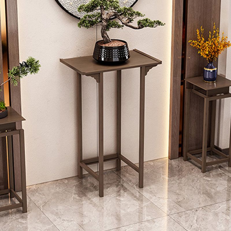 Rectangle Shape Contemporary Console Table Dark Brown Bamboo Console Sofa Table