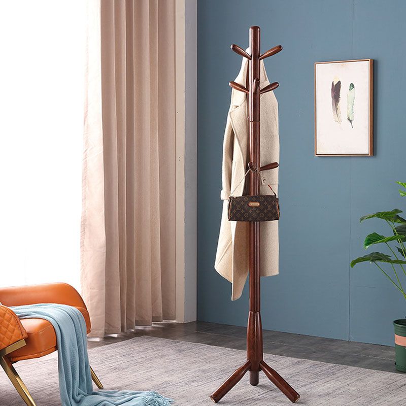 Traditional Hall Stand Wood Hooks Included Free Standing Entryway Kit Coat Hanger