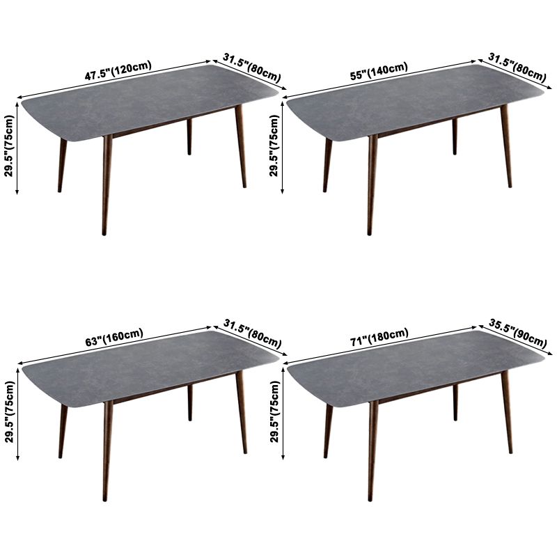 Stile contemporaneo Home Sinterizzato Sinterizzato Tavolo da pranzo Tavolo a forma di rettangolo con 4 gambe Base