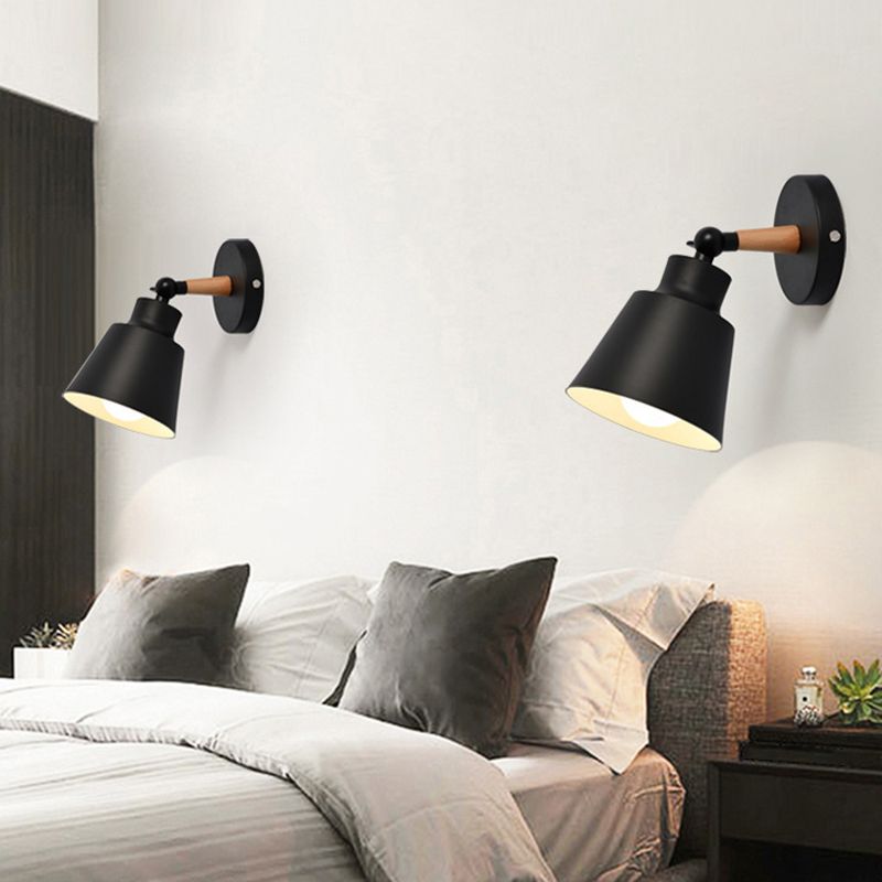 Modernism Macaron Metal Wall Light Wood Lighting for Foyer Home