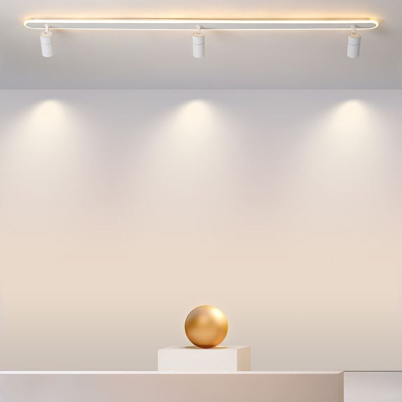 Weiße rechteckige LED -Halbflush -Halterung im modernen Kreativstil Acryldeckel Licht für kommerziellen Ort