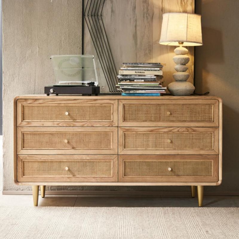 Contemporary Chest Solid Wood Knobs with Drawer Rectangle Accent Chest