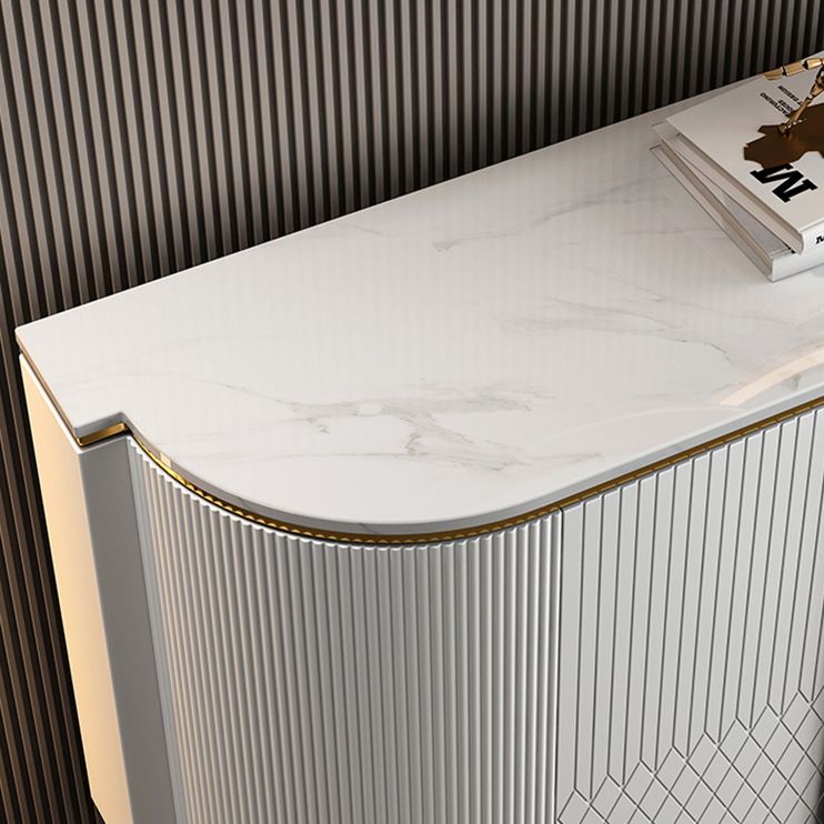 Glam Style Stone Buffet Sideboard 35.4"H Door Dining Room Buffet Server