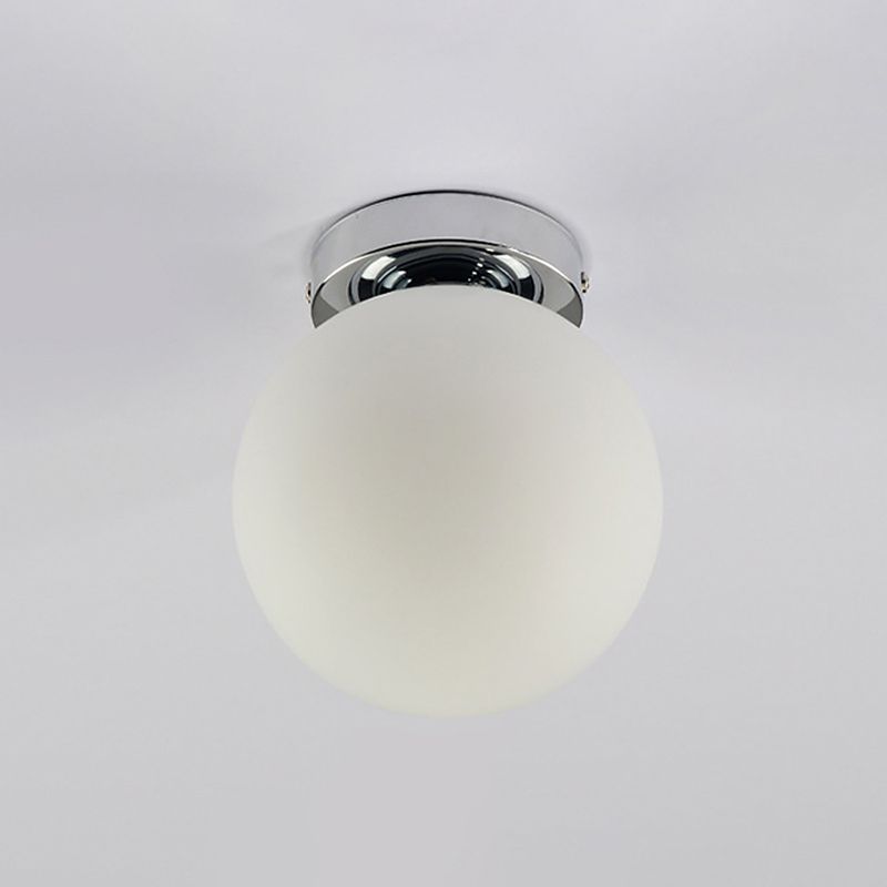 Plafonnier encastré pour allée sphérique, luminaire moderne en verre blanc
