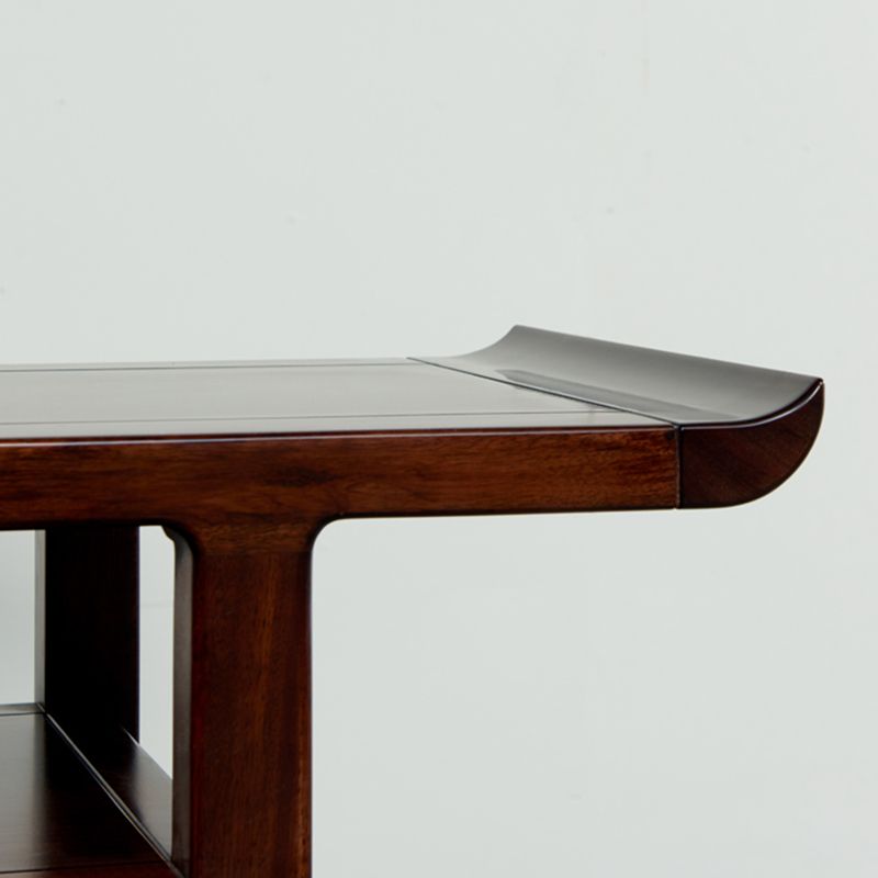 Rectangle Shape Contemporary Console Table Dark Brown Wood Console Sofa Table