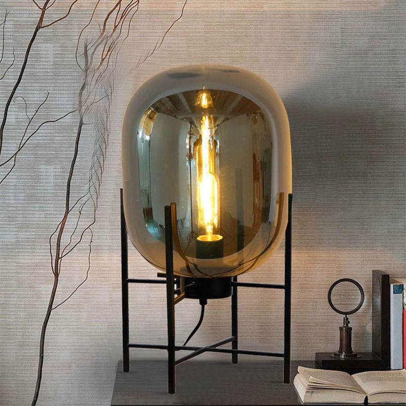 Ultramoderne eenvoud vat tafellamp glas nachtkastje lamp voor slaapkamer