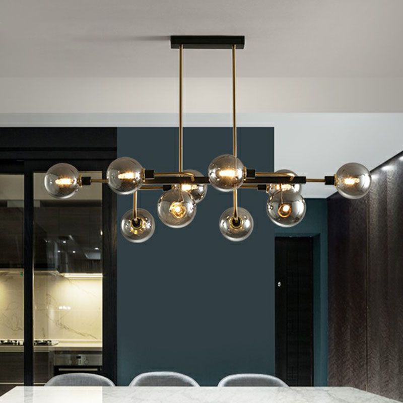 Sputnik Hanging Island Light Post-Modern Ball Glass Ceiling Pendant for Dining Room