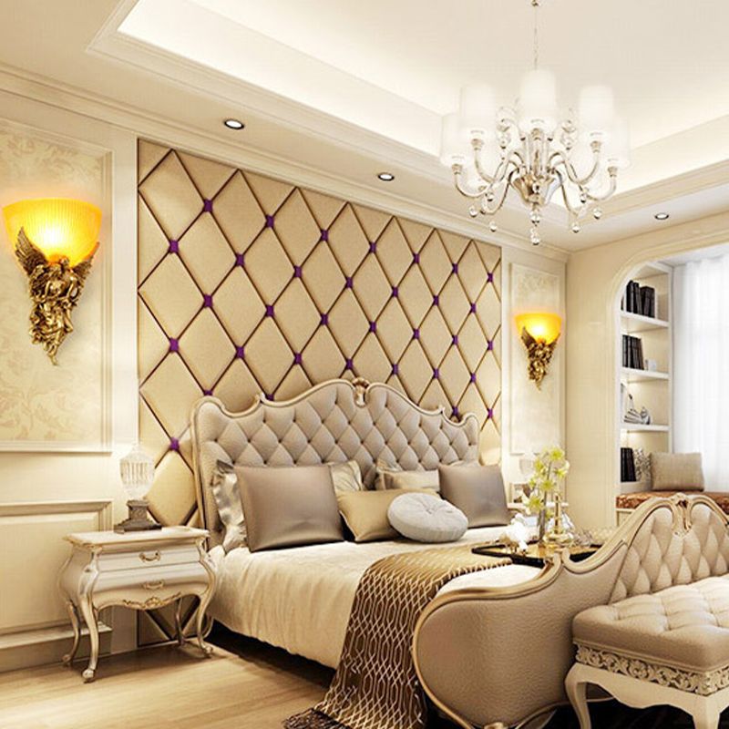 Geometric Wall Light Fixture Modern Resin 1 Light Wall Sconce in Gold