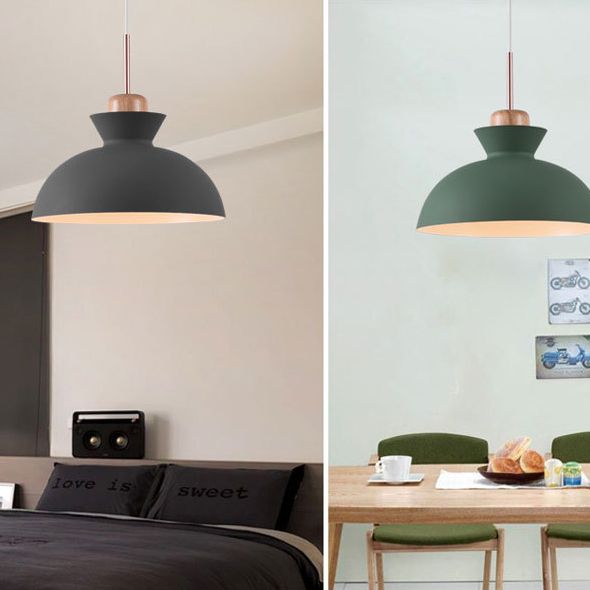 Aluminum Macaroon Hanging Light Contemporary Style Mini Suspension Lighting Fixture for Bedroom Kitchen