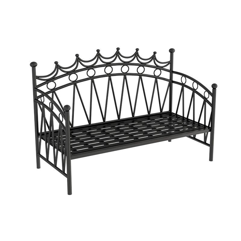 Glam Metal DayBed with Headboard 45.27" Tall Crown Themed Bed