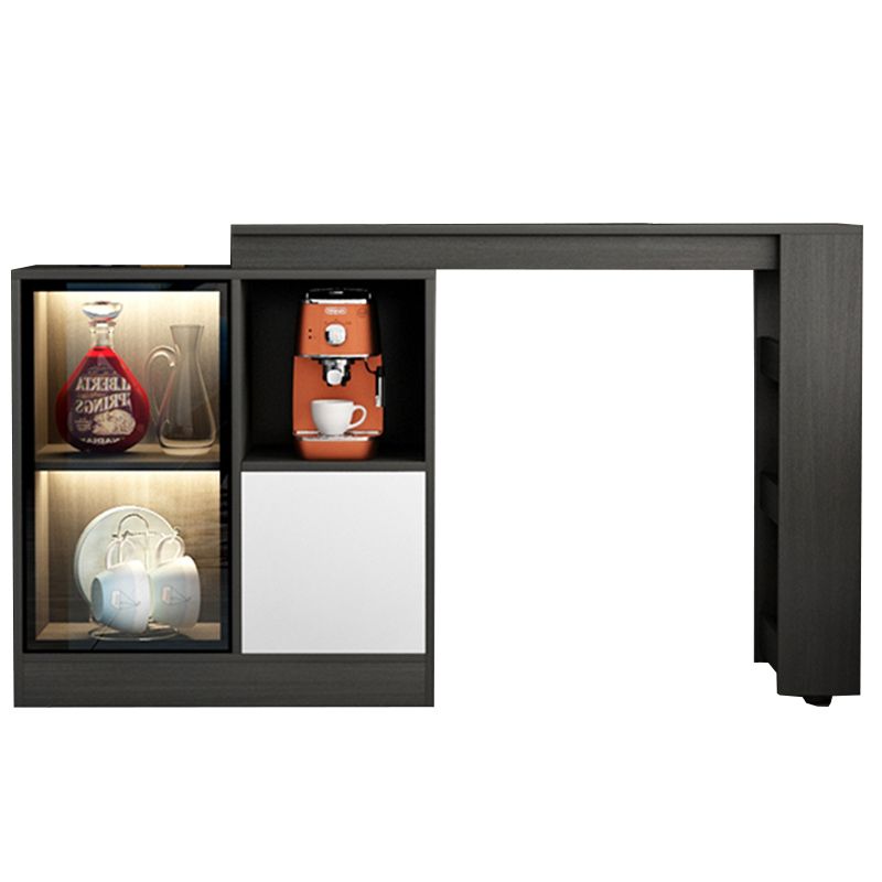 Modern Style Rectangle Bar Table Living Room Bistro Bar Desk with Storage