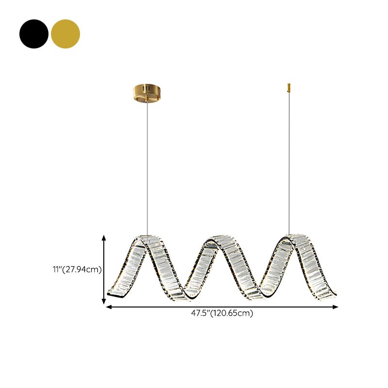 Modernism Single Black/Golden Kitchen Island Lighting LED Ceiling Light