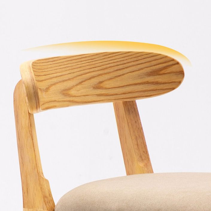 Scandinavian Milk Tea Shop Rubberwood Stool Matte Finish Upholstered Bar Stools