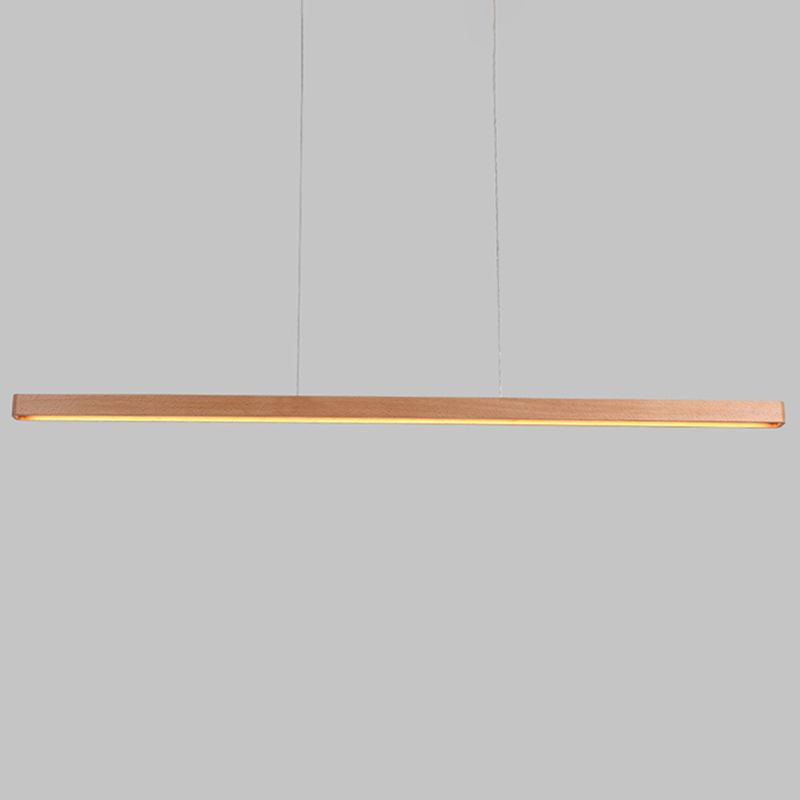Linear Island Lighting Wood Contemporary Simplicity Pendant Lighting Fixtures for Restaurant