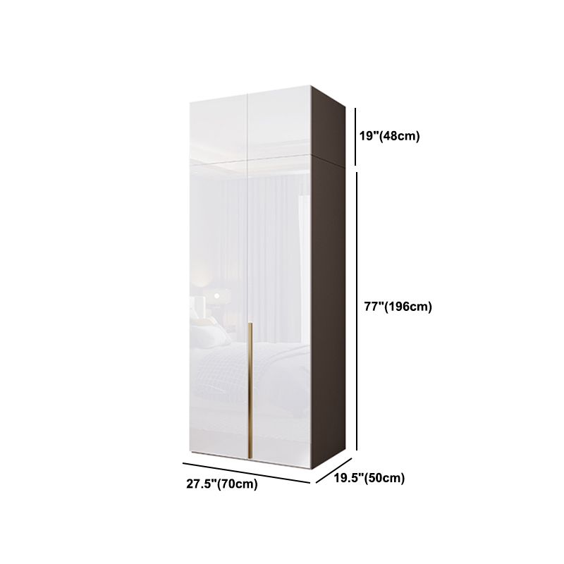 Contemporary Wooden Wardrobe White Colour Soft Close Door Wardrobe Closet