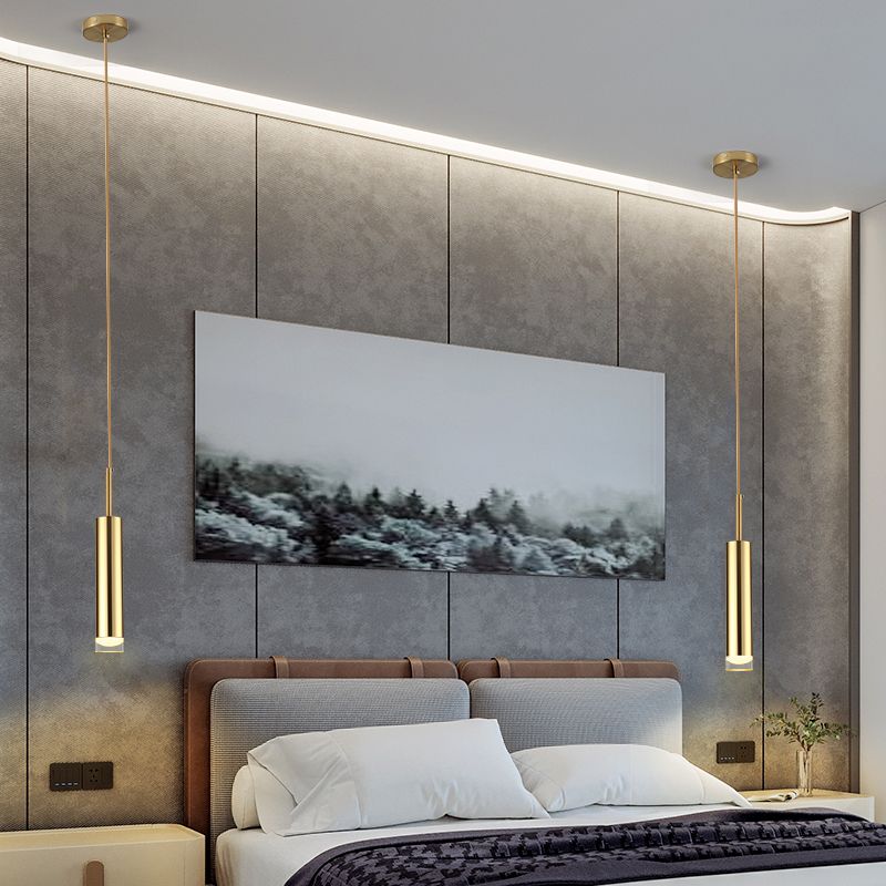 Contemporary LED 1-Light Ceiling Pendant Light Acrylic Linear Hanging Lamp for Bedroom