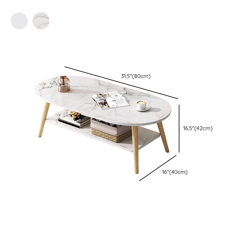Wood Coffee Table No Distressing Single Coffee Table with Shelf
