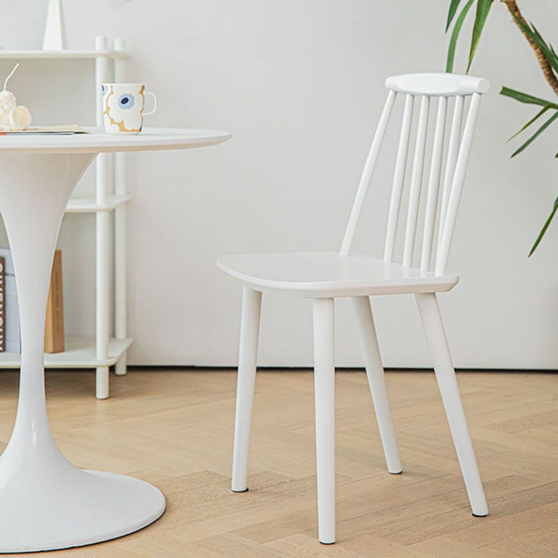 Silla de comedor contemporánea de madera maciza con respaldo de listones para cocina