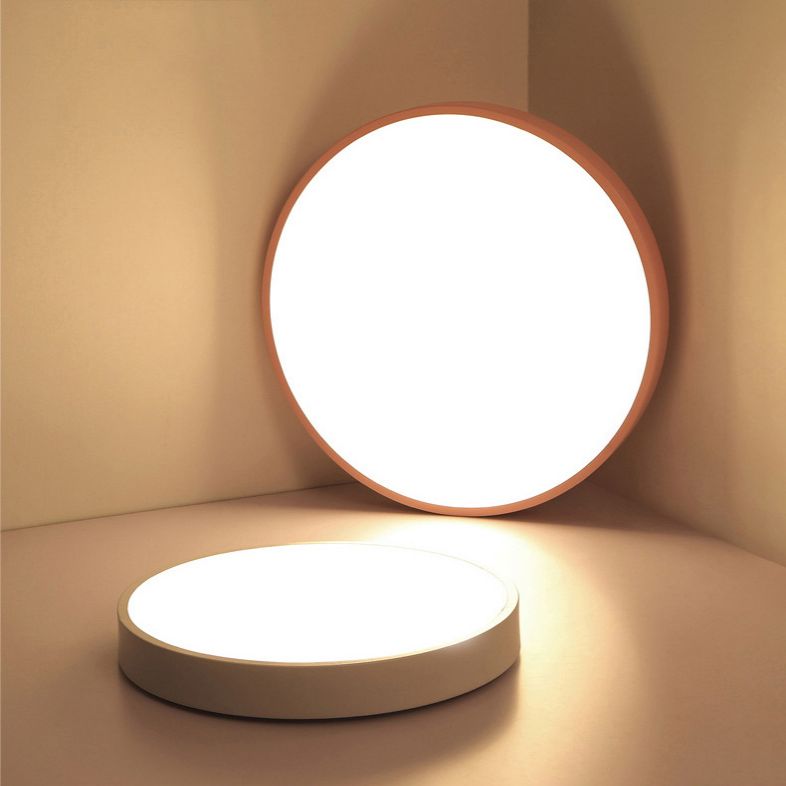 Round Acrylic Flush Ceiling Lights Modern Style 1-Light Flush Mount Light Fixtures
