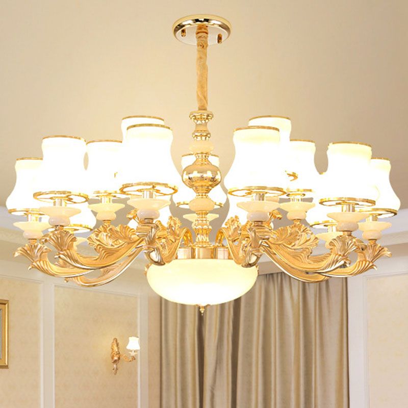 Lampada lampada a lampada svasata nordica Milky Living Soggiorno Appesi Luce in oro in oro